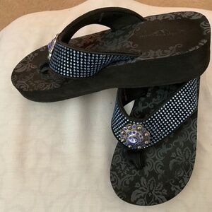 Montana West blue rhinestone and jewel sandals